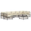 vidaXL 8-Piece Outdoor Patio Lounge Set with Cushions - Anthracite Poly Rattan Garden Furniture Set – Sturdy Steel Frame - Modular Design - 3 of 4