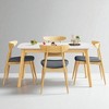 5-Piece Mid-Century Modern Dining Table Set with Faux Wood Top and 4 Upholstered Chairs, Solid Rubberwood Frame for Kitchen or Dining Room - 4 of 4