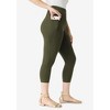 Roaman's Women's Plus Size Side-Pocket Essential Capri Legging - 4 of 4