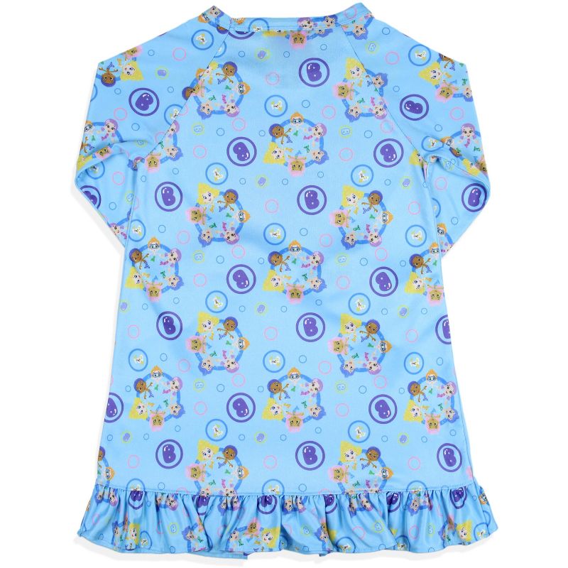 Nickelodeon Toddler Girls' Bubble Guppies ABCs Sleep Pajama Dress Nightgown Blue, 4 of 5