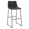Barton Set of 2 Bar Stools Myrick Black w/Back 30" Kitchen Counter Chairs Pub - 2 of 4