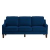 Modern Loveseat sofa for Living Room, Upholstered Velvet Small Couch with Wooden Legs for Livingroom Bedroom - 2 of 4