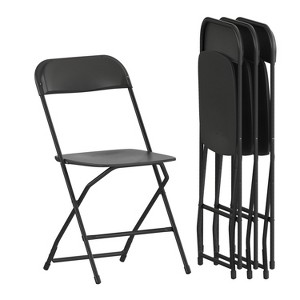Emma and Oliver 650 lb. Capacity Premium Home and Event Plastic Folding Chair (4 Pack) - 1 of 4