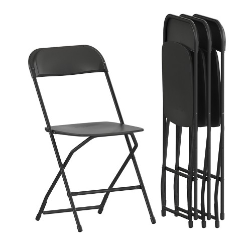 SUGIFT Upholstered Padded Folding Chair (4 Pack), Black 