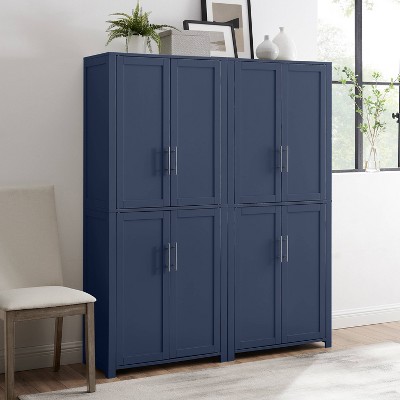 Savannah Navy 67" Shaker Style Kitchen Storage Pantry Set