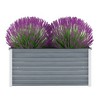 vidaXL Raised Garden Bed Galvanized Steel Outdoor Planter Gray - 2 of 4
