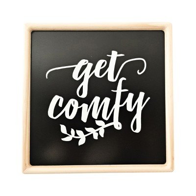 VIP Wood 12 in. Black Get Comfy Wall Decor