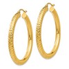 Black Bow Jewelry 4mm, 14k Yellow Gold Diamond-cut Hoops, 40mm (1 1/2 Inch) - 2 of 4