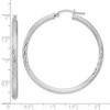 Black Bow Jewelry 3mm, Satin, Diamond Cut Sterling Silver Hoops - 45mm (1 3/4 Inch) - 4 of 4