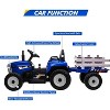 Garvee 12V Kids Electric Tractor with Trailer Remote Control 7-LED Lights MP3 Player and EVA Tires - 2 of 4