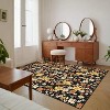 Traditional Floral Rug Modern Farmhouse Rug Stain-Resistant Non-Slip Soft Thin Floor Carpet Foldable Indoor Carpet - 3 of 4