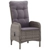Bistro Set Grey Poly Rattan 3 Piece Set Height-Adjustable vidaXL - 3 of 4