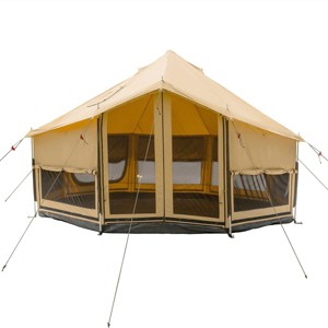 WHITEDUCK Altimus Canvas Bell Tent Collection with Stove Jack, Mesh Windows & AC Duct – 4-Season Weatherproof Glamping Tent, Water and Fire Resistant - 1 of 4