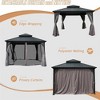 NicBex Permanent Galvanized Steel Roof Outdoor Gazebo with Aluminum Frame, Pavilion Metal Gazebos with Netting & Curtains for Garden, Patios, Lawns - 3 of 4