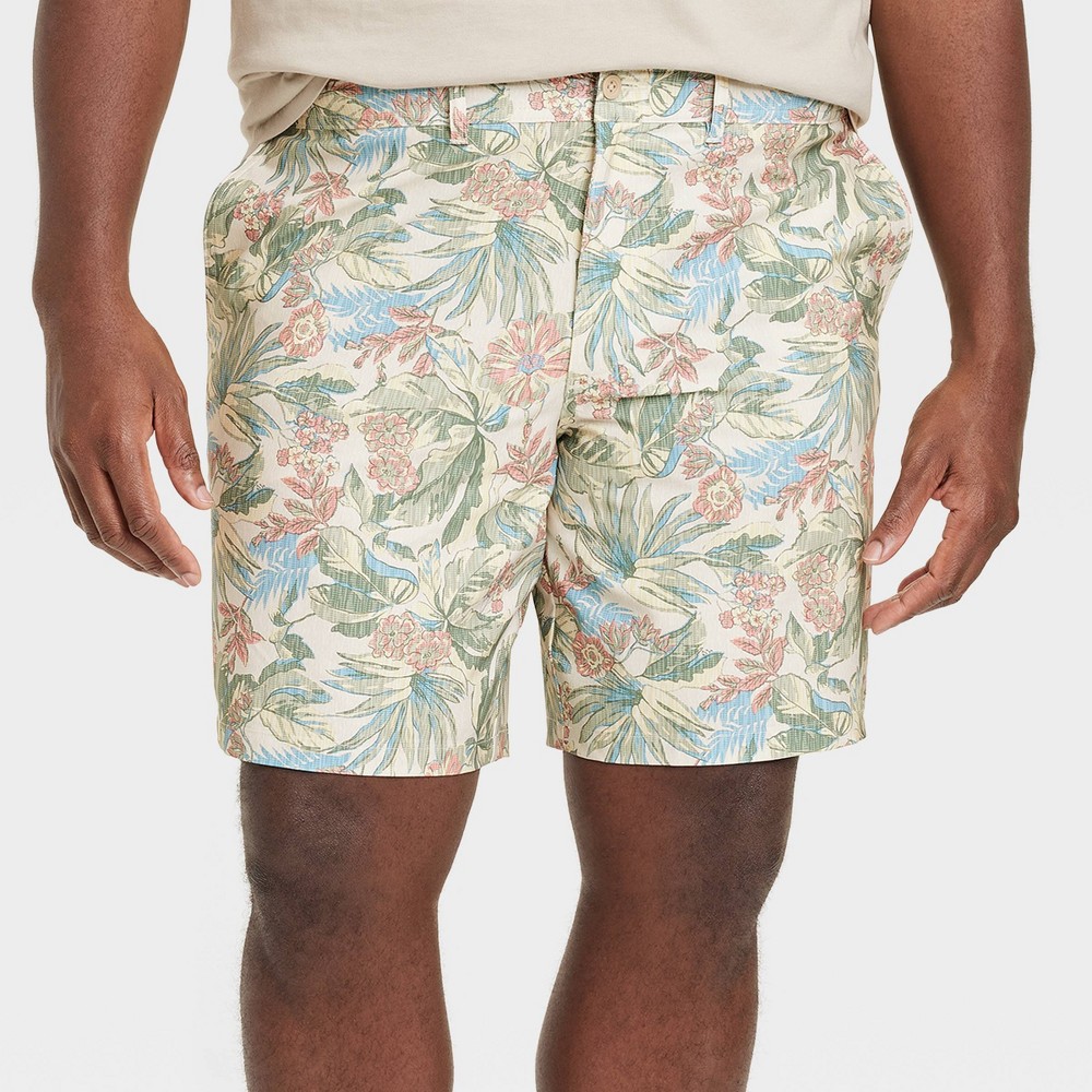 Photos - Swimwear Men's Big & Tall 9" Floral Print Swim Shorts - Goodfellow & Co™ Military Green 44