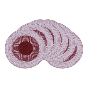 REGALWOVEN Rattan Indoor Outdoor Wipe Clean Kitchen Table Placemats 14 x 14 Inch 6 Pcs - 1 of 4