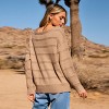 Women's Brown Boatneck Long Sleeve Sweater Top - Cupshe - 3 of 4