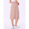 INSPIRE CHIC Women's Casual High Waist Stretchy Midi Jean Skirt - 3 of 4
