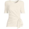 Lands' End Women's Lightweight Jersey Tie Front Top - 3 of 4