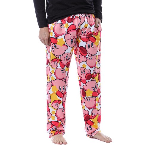 Nintendo Kirby Video Game Men's Allover Character Pattern Pajama Pants (MD)  Multicoloured