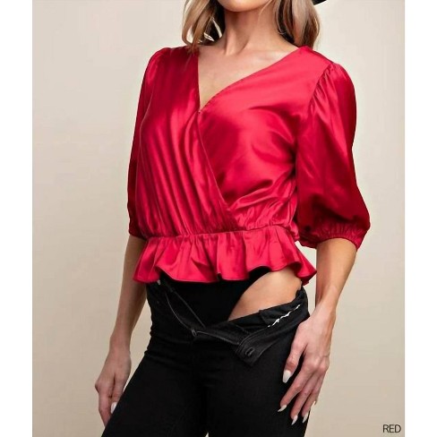 Women's Satin Bodysuit top - KORI - image 1 of 3