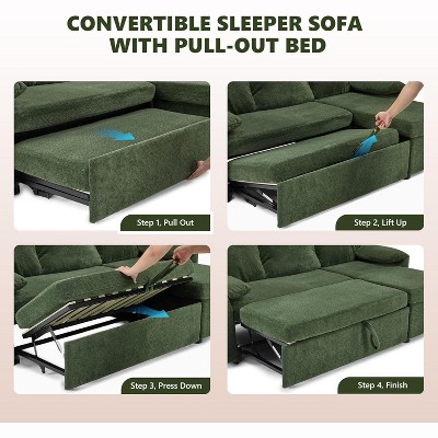 Steps to pull out sofa bed