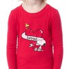 Peanuts Snoopy and Woodstock Loved Tight Fit Cotton Matching Family Pajama Set Red - 3 of 4