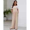 Maternity Adjustable Back Tie Jumpsuit Casual Wide Leg  Pregnancy Romper Overalls - 2 of 4