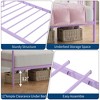 Double Sofa Bed, Sturdy Metal Sofa Bed with Steel Support Bar, No Box Spring Required, Easy to Assemble, Suitable for Living Room, Guest Room, Purple - 4 of 4