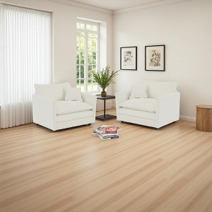 2-Piece Chenille Armchair Set with Toss Pillows - 1 of 4