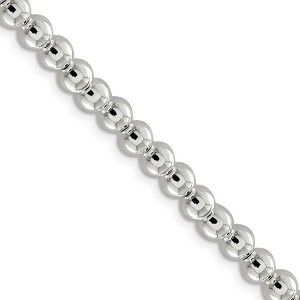 Black Bow Jewelry 6mm, Sterling Silver, Beaded Box Chain Necklace - 1 of 4