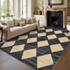 Modern Area Rugs 5x7 Machine Washable Geometric Throw Rug with Non-Slip Backing, Stain-Resistant Contemporary Accent Carpet, Soft Low Pile Rug - 4 of 4