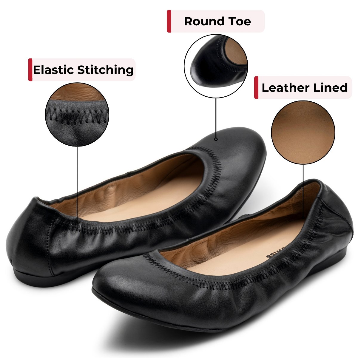 Обувь Alpine Swiss Sarah Womens Leather Ballet Flats Round Toe Slip On Cushioned Comfortable Flats Dressy Work Shoes Black 9 — фото 3