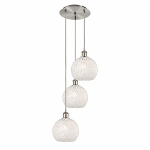 White Mouchette - 3 Light Cord Hung Multi Pendant In Modern Style-36 Inches Tall and 14.5 Inches Wide - 1 of 1