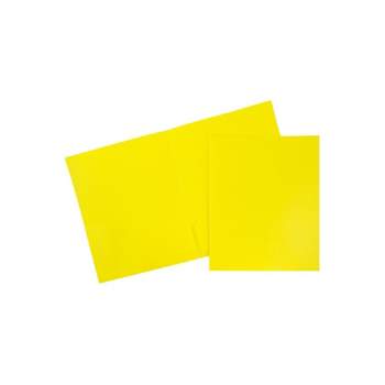 JAM Paper Pop 2-Pocket School Folder Yellow 96/Pack (382EYEB)