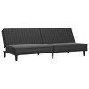 vidaXL 2-Seater Sofa Bed Accent Upholstered Loveseat Couch Black Faux Leather - Black Without Armrest - 2 of 4