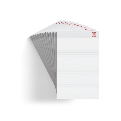 TRU RED Notepad 5" x 8" Narrow Ruled White 50 Sheets/Pad Dozen Pads/Pack (TR57338)