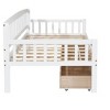 DOMETOUR Twin-size Pine Wood Daybed with two Storage Drawers, Sofa Bed with Bed Platform of 10 Support Slats,White - 3 of 4