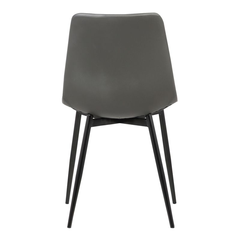 Monte Contemporary Dining Chair Faux Leather with Black Powder Coated Metal Legs - Armen Living, 6 of 9