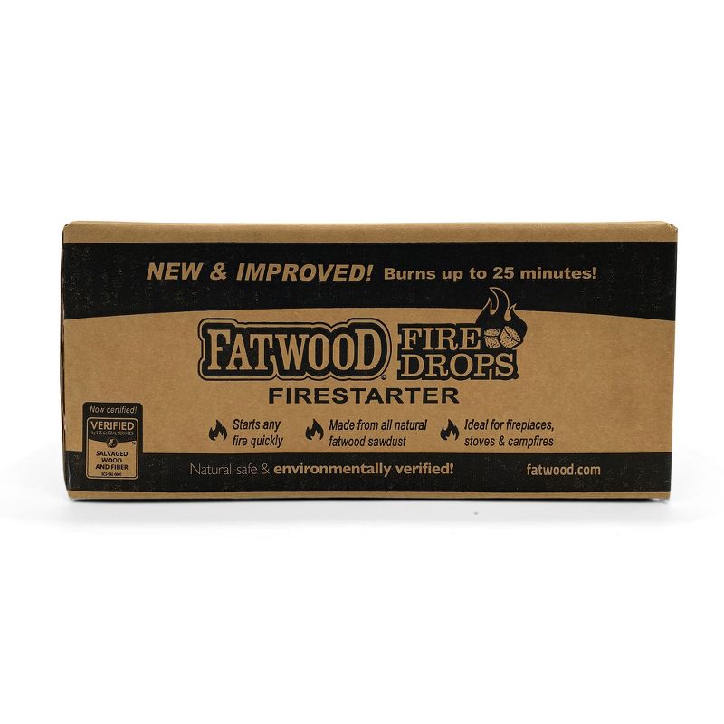 BetterWood Products Firedrop Safe and Nontoxic All Natural Fatwood Firestarters for Woodstoves, Fireplaces, Firepits, Grills, and Campfires, 48 Pack, 5 of 7