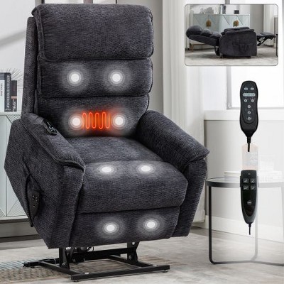 CENGHU Chenille Dual Motor Infinite Position Up to 350 LBS Power Lift Recliner Chair with Power-Remote, Recliner Chair for Bedroom, Living Room