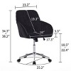 Tufted Velvet Office Chair with Adjustable Swivel Base and Wheels for Home Office or Study-3irtyhousy - 4 of 4