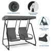 2-Person Patio Swing Chair with Adjustable Canopy & Removable Cushions - 4 of 4