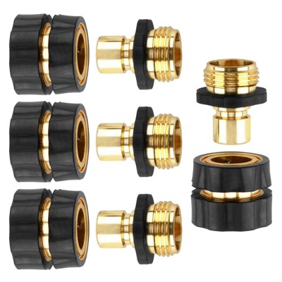 Infurnic Hose Nozzles and Wands 3/4 Inch Garden Hose Fitting Quick Connector Male and Female Set, Aluminum Quick Connect Hose Fittings 4 Sets