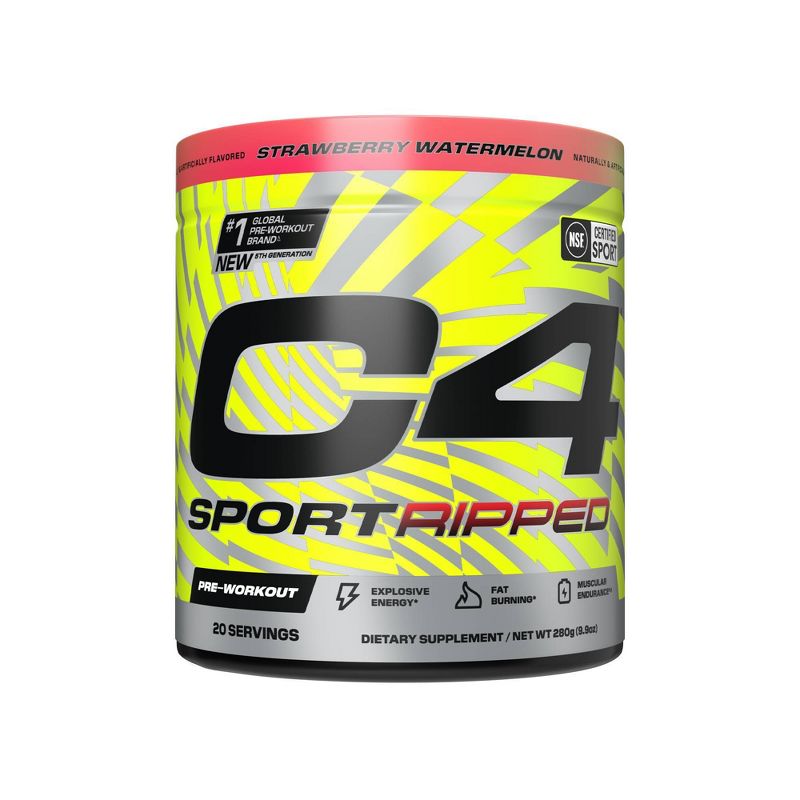 Cellucor C4 Sport Ripped Pre-Workout - Strawberry/Watermelon - 9.9oz/20 Servings, 1 of 10