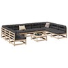 vidaXL Patio Sofa Set with Cushions - Modular Outdoor 10 Piece - Solid Pine Wood - Anthracite Cushions - Garden, Patio, Terrace - 2 of 4