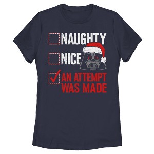 Women's Star Wars Christmas Vader Attempt Made T-Shirt - 1 of 4