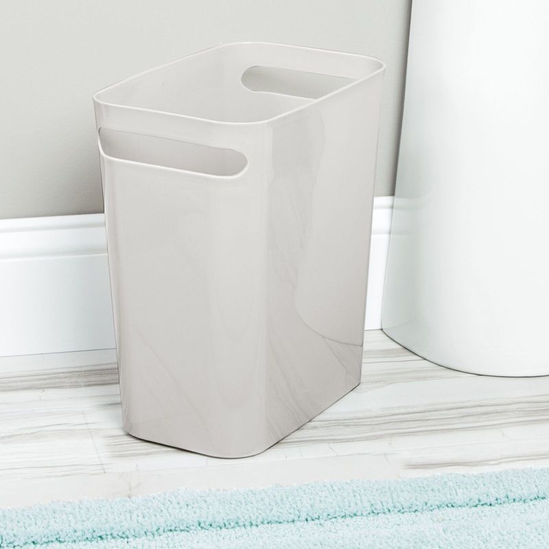 mDesign Plastic Slim Large 2.5 Gallon Trash Can Wastebasket, 5 of 6