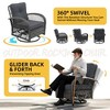 UPHA Wicker Outdoor Rocking & Swivel Chair 2-Piece Set with Cushions - 3 of 4