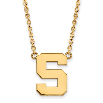 Black Bow Jewelry 10k Yellow Gold Michigan State Spartans NCAA Necklace 18 Inch